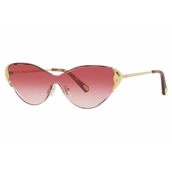 Chloe CE163S 823 Sunglasses Women's Gold/Pink Gradient Lens Fashion Shield 60mm - Picture 2 of 12